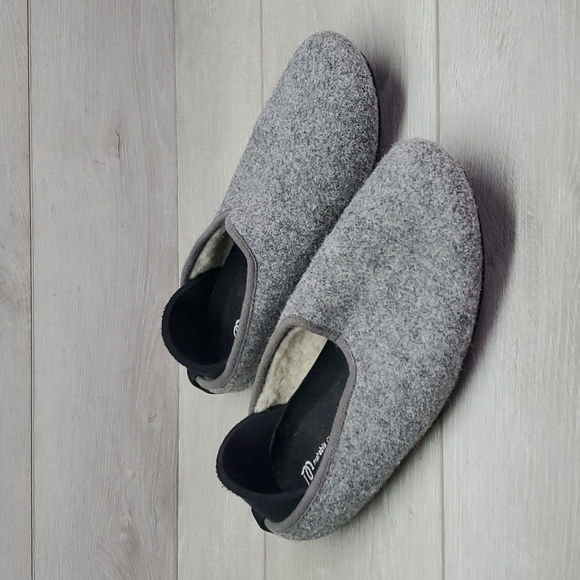 Mahabis 100%wool Women Grey Classic Slipper sz 39 US 8 - Picture 1 of 11